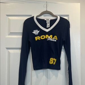 RSQ Navy and White Long Sleeve Shirt —NWT